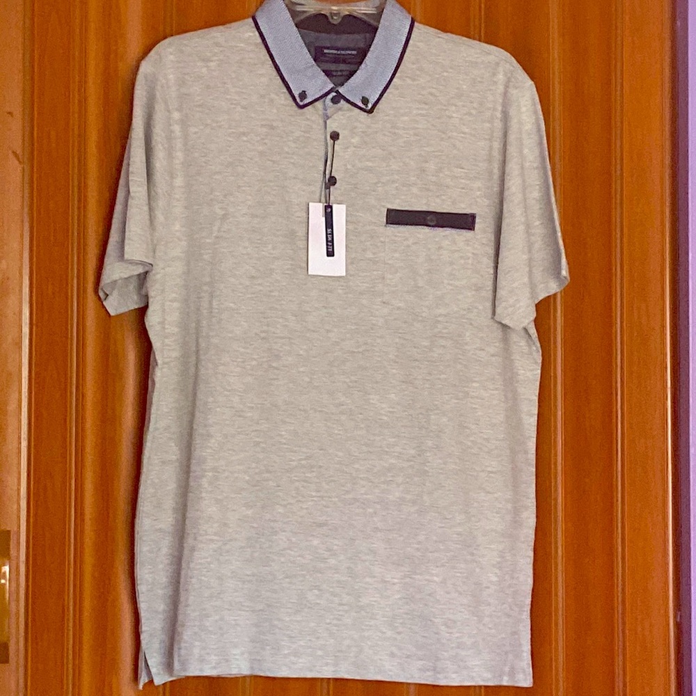 Denim & Flower Men's Short Sleeve Slim Fit with Pocket Polo Shirt Size XL